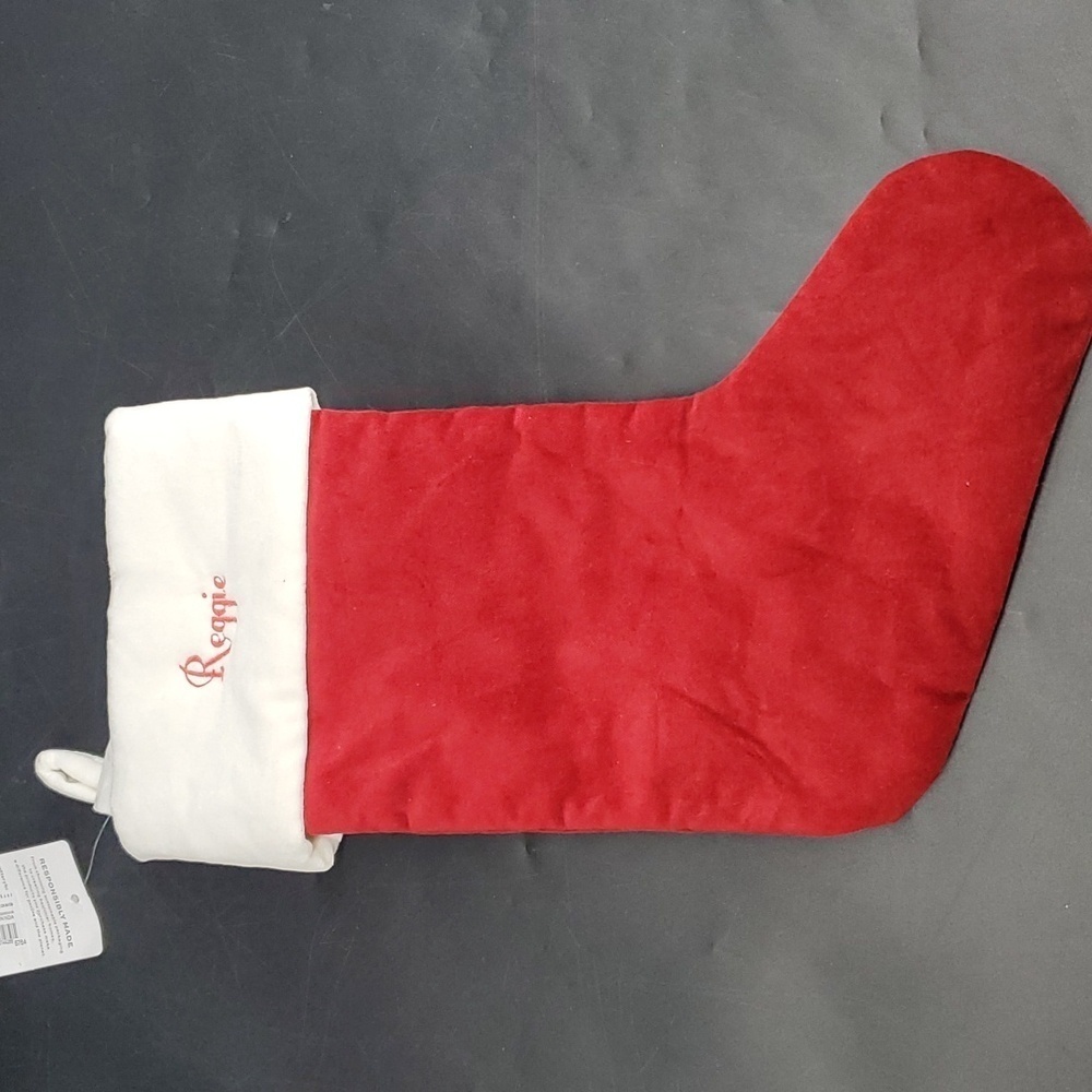 NEW REGGIE Christmas Stocking Pottery Barn Christmas Holiday Gift